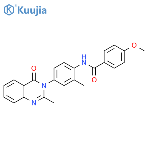 4-methoxy-N-2-methyl-4-(2-methyl-4-oxo-3,4-dihydroquinazolin-3-yl)phenylbenzamide structure