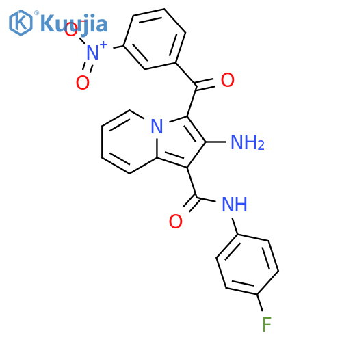 2-amino-N-(4-fluorophenyl)-3-(3-nitrobenzoyl)indolizine-1-carboxamide structure