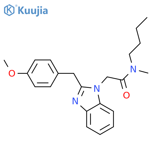 N-butyl-2-{2-(4-methoxyphenyl)methyl-1H-1,3-benzodiazol-1-yl}-N-methylacetamide structure