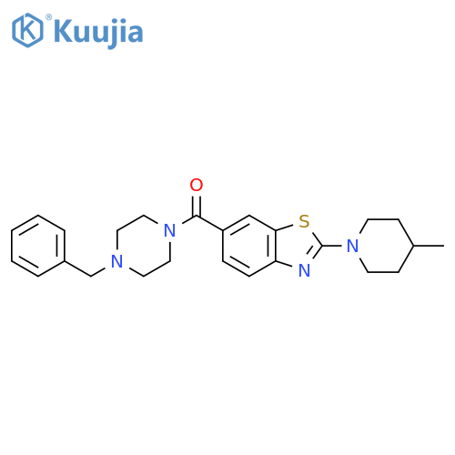 Benzyl-piperazine-CO-benzothiazole-4-methylpiperidine structure