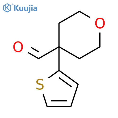 4-Thien-2-yltetrahydropyran-4-carbaldehyde structure