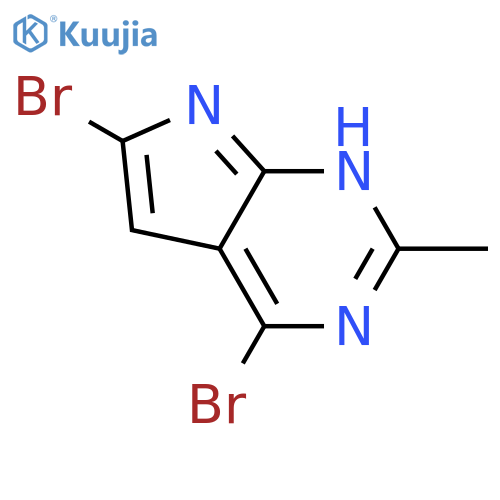 1H-PYRROLO[2,3-D]PYRIMIDINE, 4,6-DIBROMO-2-METHYL- structure