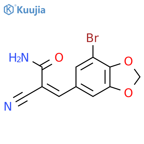 3-(7-bromo-1,3-dioxaindan-5-yl)-2-cyanoprop-2-enamide structure