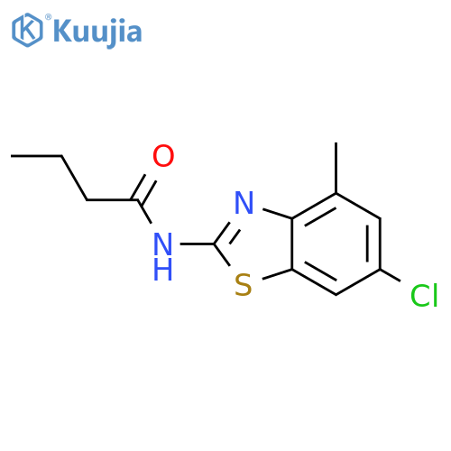 N-(6-chloro-4-methyl-1,3-benzothiazol-2-yl)butanamide structure
