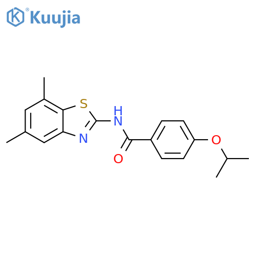 N-(5,7-dimethyl-1,3-benzothiazol-2-yl)-4-(propan-2-yloxy)benzamide structure