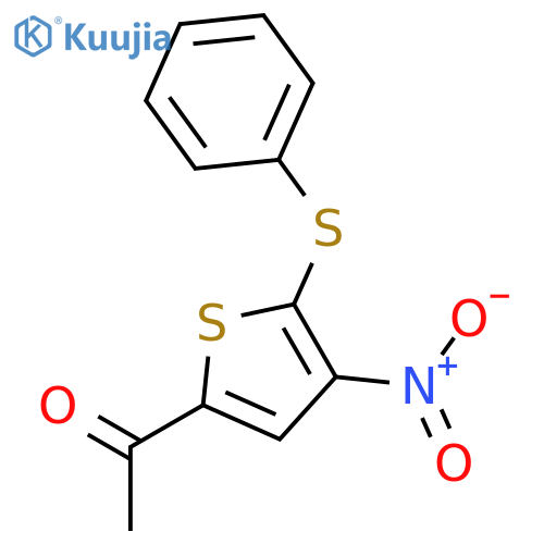 Ethanone, 1-[4-nitro-5-(phenylthio)-2-thienyl]- structure