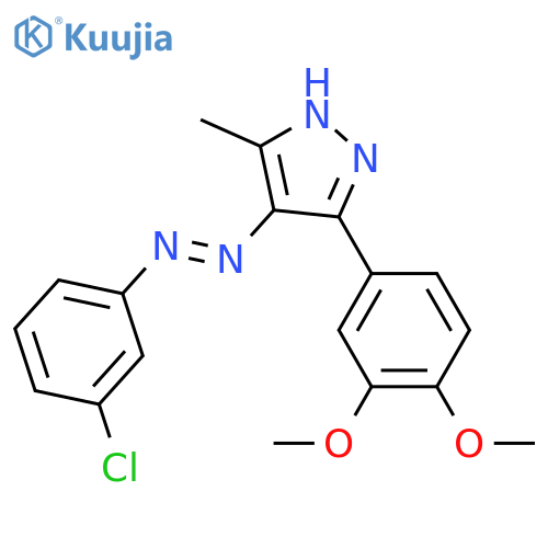 1H-Pyrazole, 4-[(3-chlorophenyl)azo]-3-(3,4-dimethoxyphenyl)-5-methyl- structure