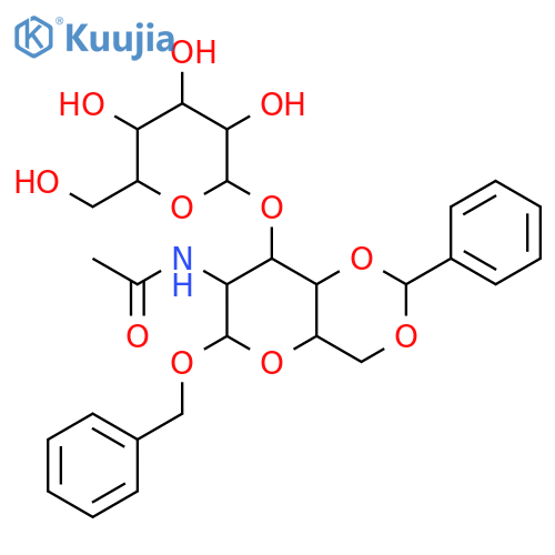 Benzyl 2-Acetamido-2-deoxy-3-O-(β-D-galactopyranosyl)-4,6-benzylidene-α-D-galactoside structure