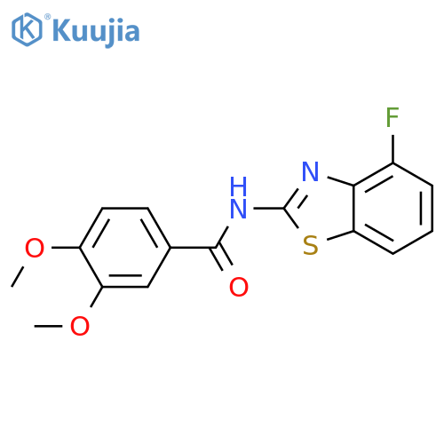 N-(4-fluoro-1,3-benzothiazol-2-yl)-3,4-dimethoxybenzamide structure