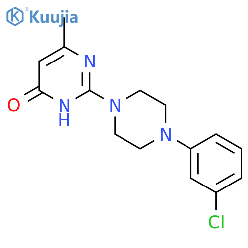 2-[4-(3-chlorophenyl)piperazin-1-yl]-6-methylpyrimidin-4(3H)-one structure