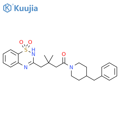 3-4-(4-benzylpiperidin-1-yl)-2,2-dimethyl-4-oxobutyl-2H-1lambda6,2,4-benzothiadiazine-1,1-dione structure