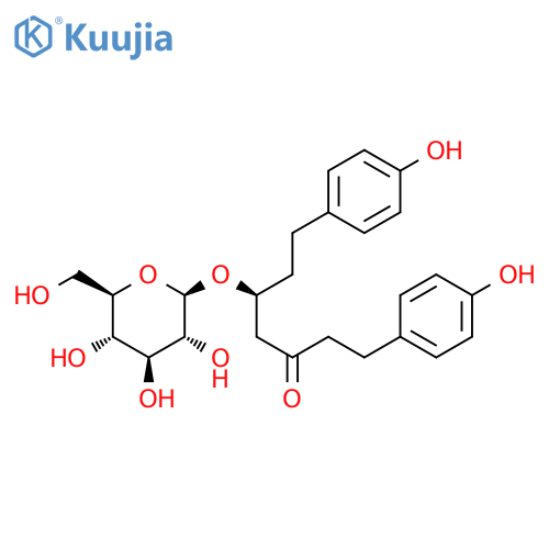 (5S)-5-β-D-Glucopyranosyloxy-1,7-bis(4-hydroxyphenyl)-3-heptanone structure