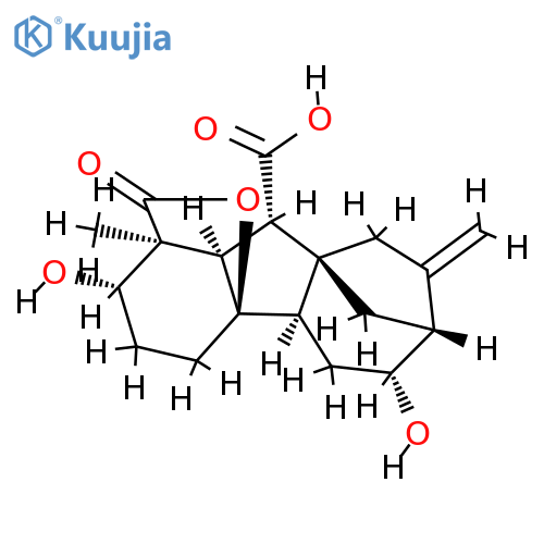 2β,4aα,6β-Trihydroxy-1-methyl-8-methylenegibbane-1α,10β-dicarboxylic acid 1,4a-lactone structure