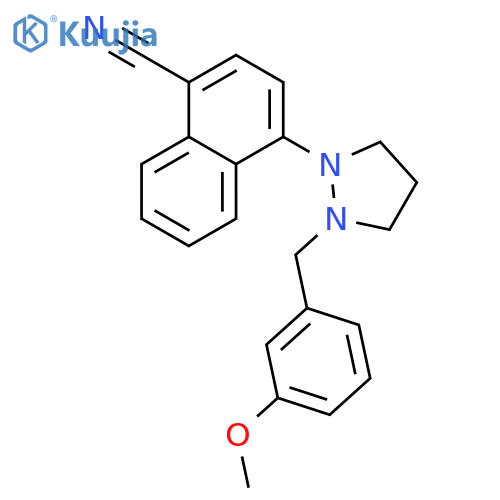 1-Naphthalenecarbonitrile,4-[2-[(3-methoxyphenyl)methyl]-1-pyrazolidinyl]- structure
