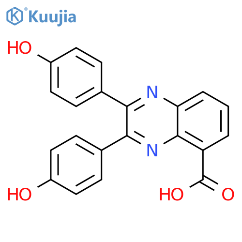 5-Quinoxalinecarboxylic acid, 2,3-bis(4-hydroxyphenyl)- structure