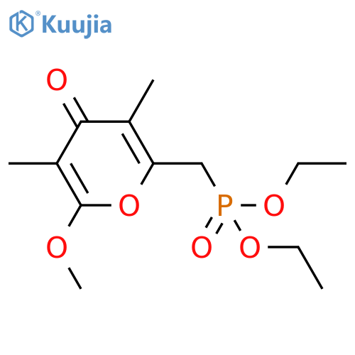 Diethyl P-[(6-methoxy-3,5-dimethyl-4-oxo-4H-pyran-2-yl)methyl]phosphonate structure