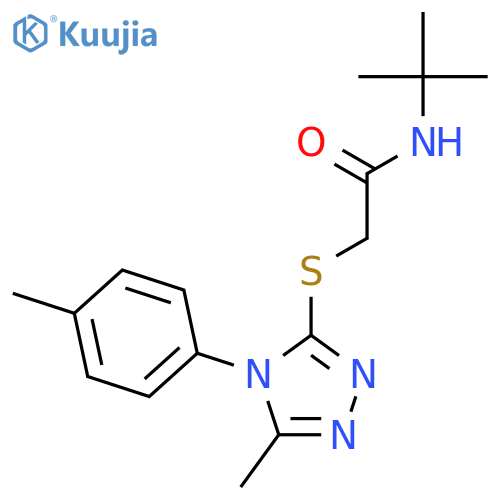 Acetamide,N-(1,1-dimethylethyl)-2-[[5-methyl-4-(4-methylphenyl)-4H-1,2,4-triazol-3-yl]thio]- structure