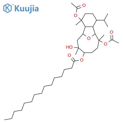 6,13-Epoxy-4,8,9,12-eunicellanetetrol; (4β,6α,8α,9β,12β,13α)-form, 9-Pentadecanoyl, 4,12-di-Ac structure