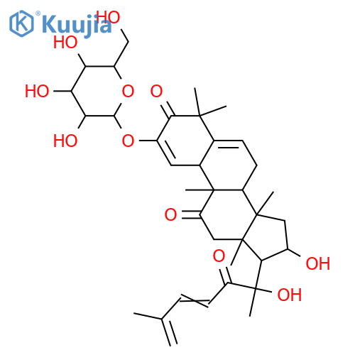 2,16,20-Trihydroxycucurbita-1,5,25-triene-3,11,22-trione; (16α,20R)-form, 23,24E-Didehydro, 2-O-β-D-glucopyranoside structure