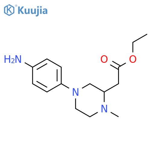 2-Piperazineacetic acid, 4-(4-aminophenyl)-1-methyl-, ethyl ester structure