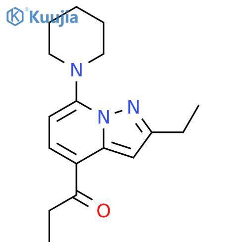 1-Propanone, 1-[2-ethyl-7-(1-piperidinyl)pyrazolo[1,5-a]pyridin-4-yl]- structure