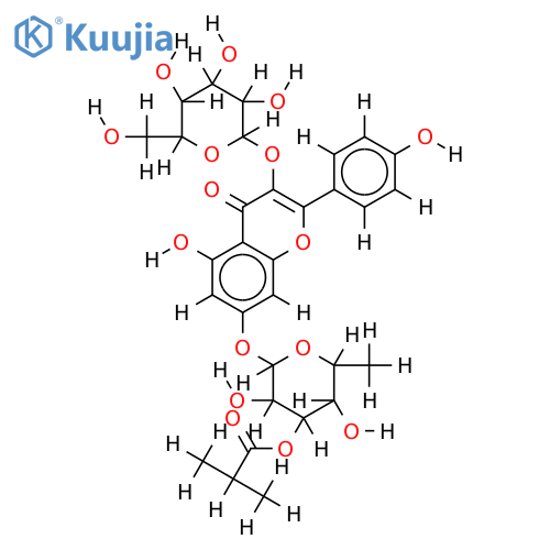 kaempferol 3-O-beta-D-glucopyranosyl-7-O-alpha-L-(3'''-O-isobutyrylrhamnopyranoside) structure