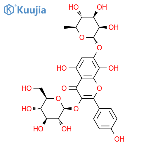 herbacetin 3-O-beta-D-glucopyranosyl-7-O-alpha-L-rhamnopyranoside structure