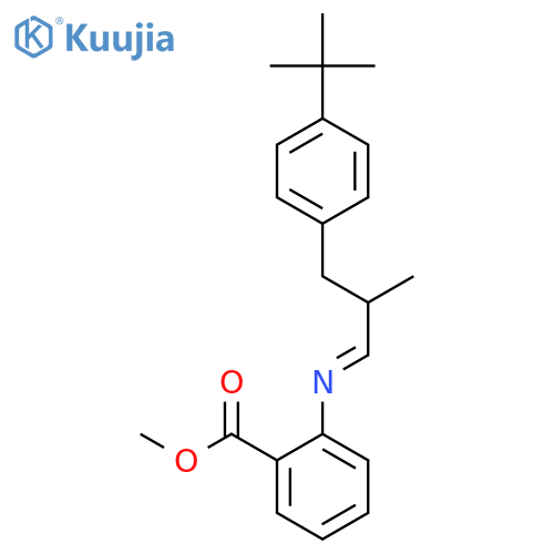 Benzoic acid,2-[[3-[4-(1,1-dimethylethyl)phenyl]-2-methylpropylidene]amino]-, methyl ester structure