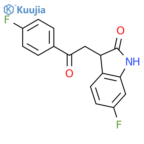 2H-INDOL-2-ONE, 6-FLUORO-3-[2-(4-FLUOROPHENYL)-2-OXOETHYL]-1,3-DIHYDRO- structure