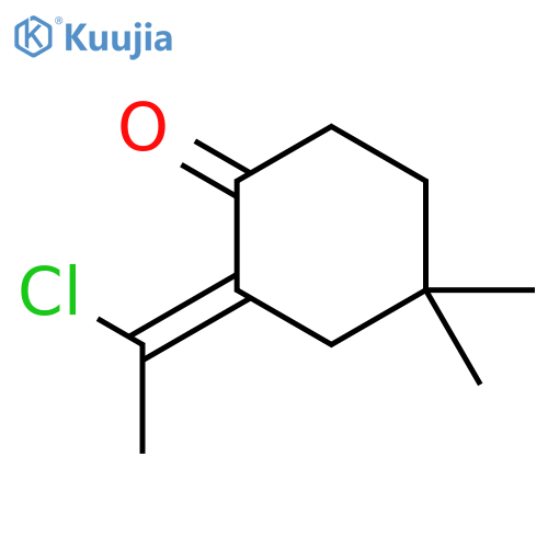 Cyclohexanone, 2-(1-chloroethylidene)-4,4-dimethyl- structure
