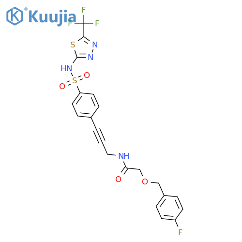 Acetamide,2-[(4-fluorophenyl)methoxy]-N-[3-[4-[[[5-(trifluoromethyl)-1,3,4-thiadiazol-2-yl]amino]sulfonyl]phenyl]-2-propynyl]- structure
