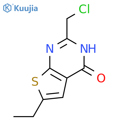 2-(chloromethyl)-6-ethyl-3H,4H-thieno2,3-dpyrimidin-4-one structure