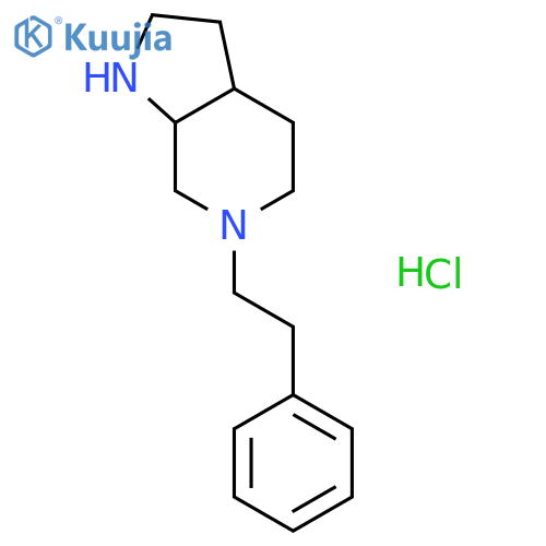 (3aS,7aS)-6-Phenethyloctahydro-1H-pyrrolo[2,3-c]pyridine hydrochloride structure