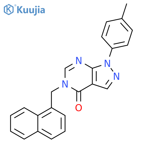 1-(4-methylphenyl)-5-(naphthalen-1-yl)methyl-1H,4H,5H-pyrazolo3,4-dpyrimidin-4-one structure