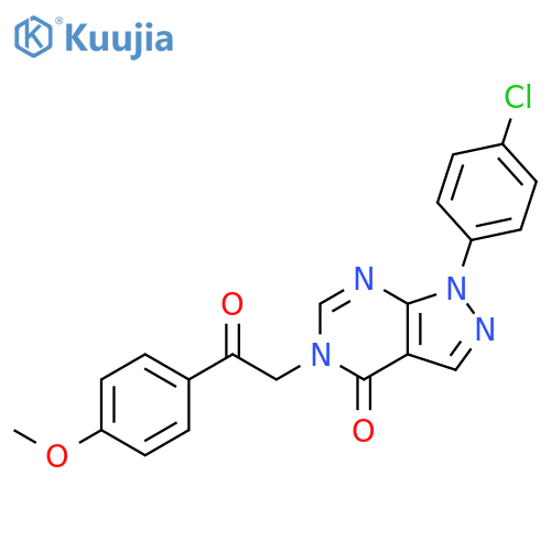 1-(4-chlorophenyl)-5-2-(4-methoxyphenyl)-2-oxoethyl-1H,4H,5H-pyrazolo3,4-dpyrimidin-4-one structure