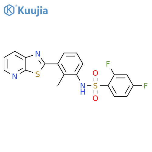 2,4-difluoro-N-(2-methyl-3-{1,3thiazolo5,4-bpyridin-2-yl}phenyl)benzene-1-sulfonamide structure