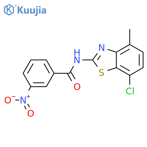 N-(7-chloro-4-methyl-1,3-benzothiazol-2-yl)-3-nitrobenzamide structure