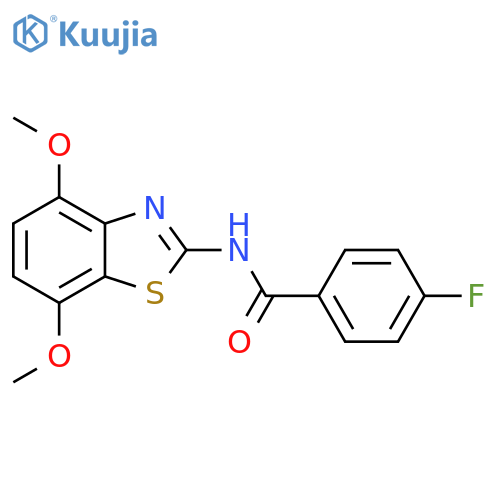 N-(4,7-dimethoxy-1,3-benzothiazol-2-yl)-4-fluorobenzamide structure