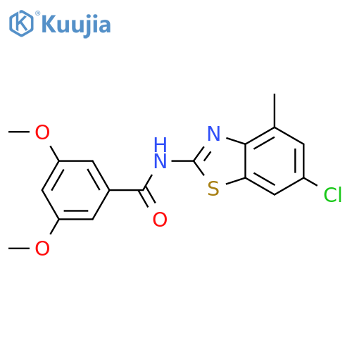 N-(6-chloro-4-methyl-1,3-benzothiazol-2-yl)-3,5-dimethoxybenzamide structure