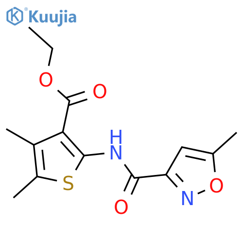 ethyl 4,5-dimethyl-2-(5-methyl-1,2-oxazole-3-amido)thiophene-3-carboxylate structure
