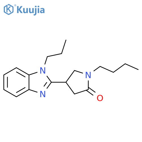 1-butyl-4-(1-propyl-1H-1,3-benzodiazol-2-yl)pyrrolidin-2-one structure