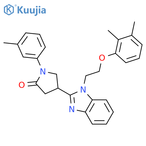 4-{1-2-(2,3-dimethylphenoxy)ethyl-1H-1,3-benzodiazol-2-yl}-1-(3-methylphenyl)pyrrolidin-2-one structure