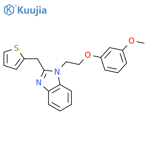 1-2-(3-methoxyphenoxy)ethyl-2-(thiophen-2-yl)methyl-1H-1,3-benzodiazole structure