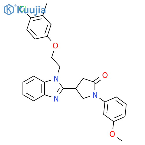 4-{1-2-(4-chloro-3-methylphenoxy)ethyl-1H-1,3-benzodiazol-2-yl}-1-(3-methoxyphenyl)pyrrolidin-2-one structure