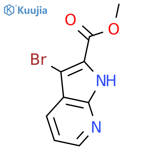 1H-pyrrolo[2,3-b]pyridine-2-carboxylic acid, 3-bromo-, methyl ester structure