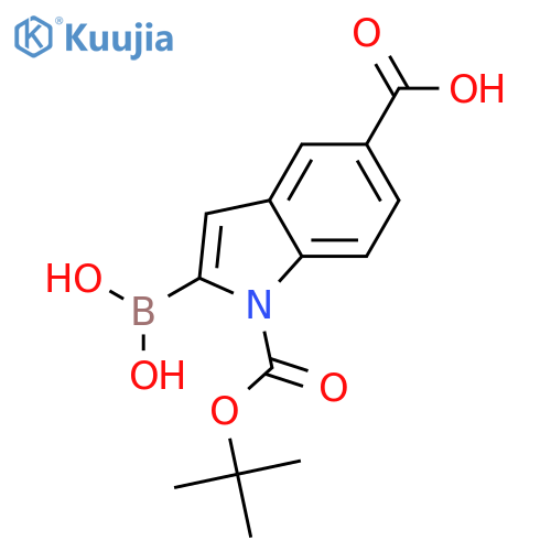 2-borono-1H-Indole-1,5-dicarboxylic acid-1-(1,1-dimethylethyl) ester structure