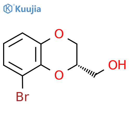 (S)-(8-bromo-2,3-dihydrobenzo[b][1,4]dioxin-2-yl)methanol structure