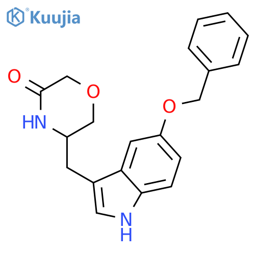 3-Morpholinone, 5-[[5-(phenylmethoxy)-1H-indol-3-yl]methyl]-, (5S)- structure