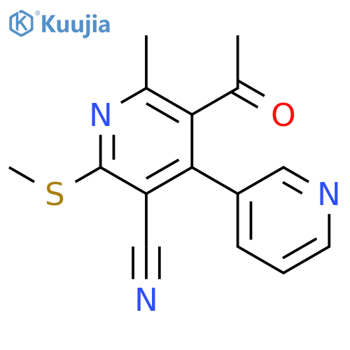 [3,4'-Bipyridine]-3'-carbonitrile, 5'-acetyl-6'-methyl-2'-(methylthio)- structure