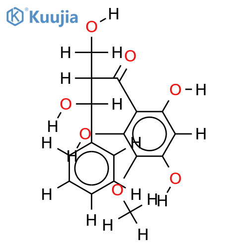(-)-2',4',6'-trihydroxy-3'-methoxy-alpha-hydroxymethyl-beta-hydroxy-dihydrochalcone structure